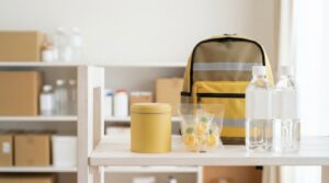 パインアメ缶をイメージした長期保存キャンディと防災備蓄品