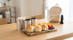 パン・アキモトのPANCANをイメージした缶入りパンと防災用品