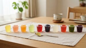 エンジョイMCTゼリー200の10種類の味と販売店を紹介するイメージ