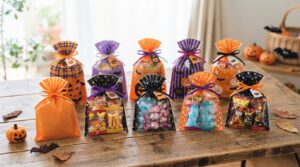 子ども会向けのハロウィンお菓子詰め合わせを予算別に並べたイメージ