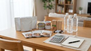 アルファ米と缶詰を組み合わせて非常食の1日分のカロリーを計算する備蓄例