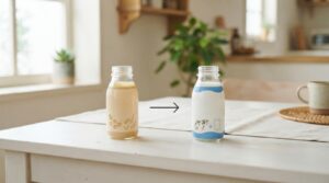 リカバリーMini ω3とメイバランスの乳成分や栄養を比較するイメージ