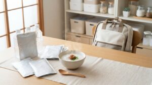 水不要で長期保存できる非常食のおかゆを比較するイメージ