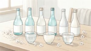 300mlの甘口・スパークリング日本酒を比較するイメージ