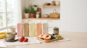 ファインケアの5種類の味と販売店を紹介するイメージ