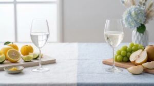 Hakutsuru Blancと白鶴 淡雪の味・炭酸・度数を比較するイメージ