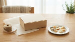えびせんべいとチーズ菓子のギフト選びを表すイメージ