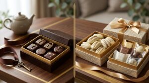 鍵型チョコとピーカンナッツチョコのギフトを比較したイメージ